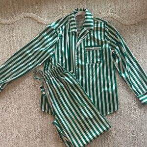 Show Me Your MuMu Green and White Striped Pajama Set